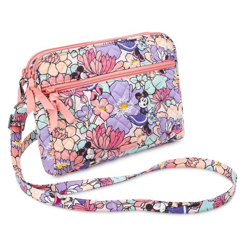 Vera Bradley x Disney Minnie Mouse Garden Party Triple Compartment Crossbody Bag